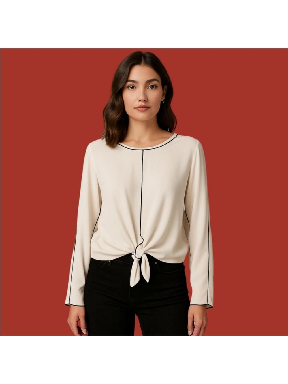 4/$97 Deal! Babaton White Soft Blouse